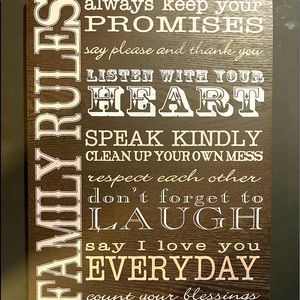 Family Rules Contemporary hanging